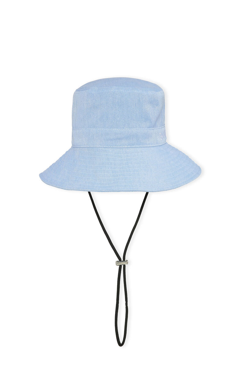 Denim Bucket hatt, Cotton, in colour Baby Blue - 1 - GANNI