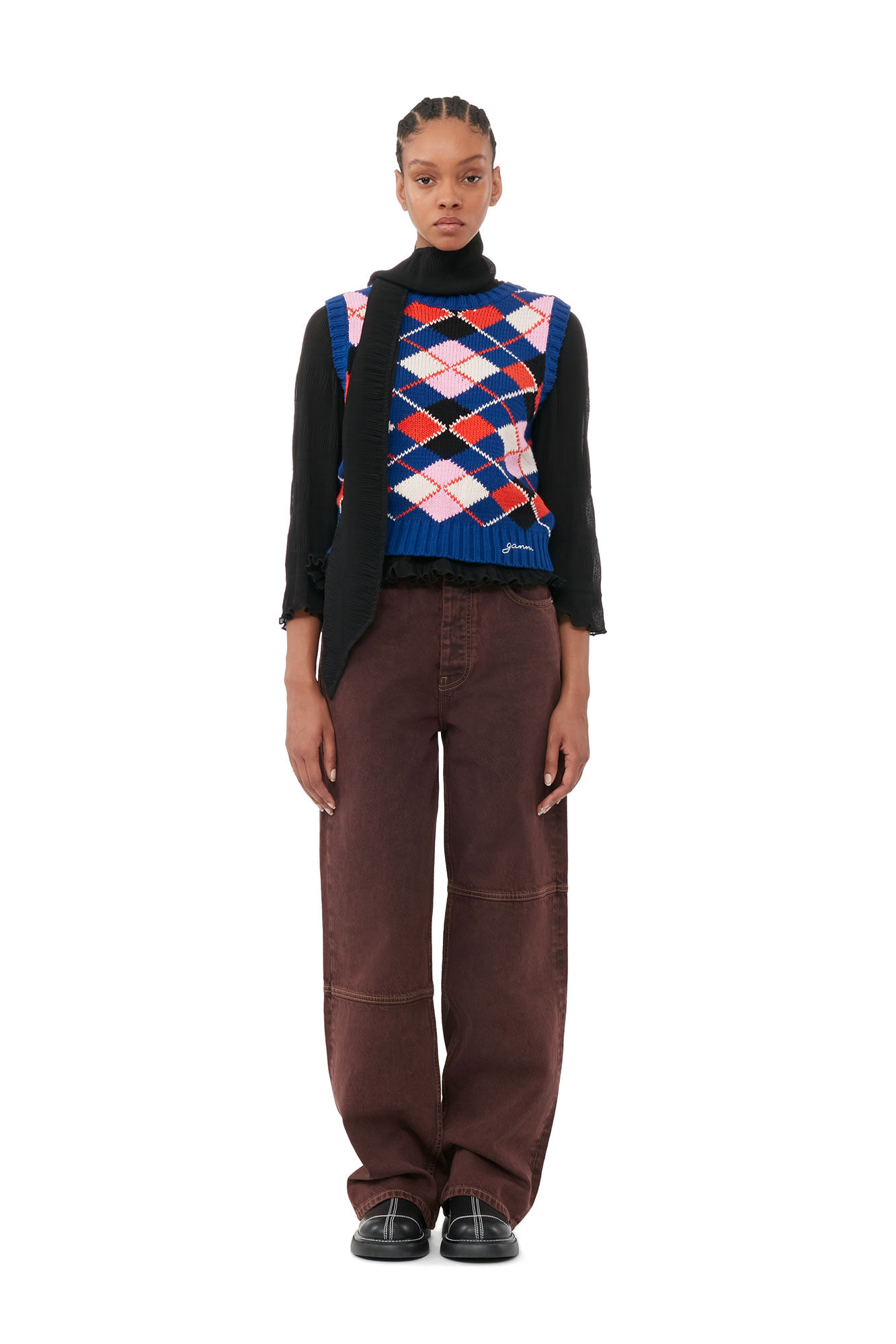 Sodalite Blue Graphic Cotton Vest | GANNI US