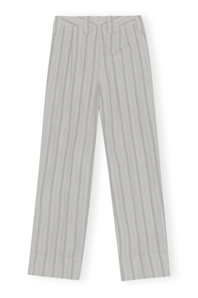 Plisserte dressbukser, LENZING™ ECOVERO™, in colour Phantom Stripe - 2 - GANNI