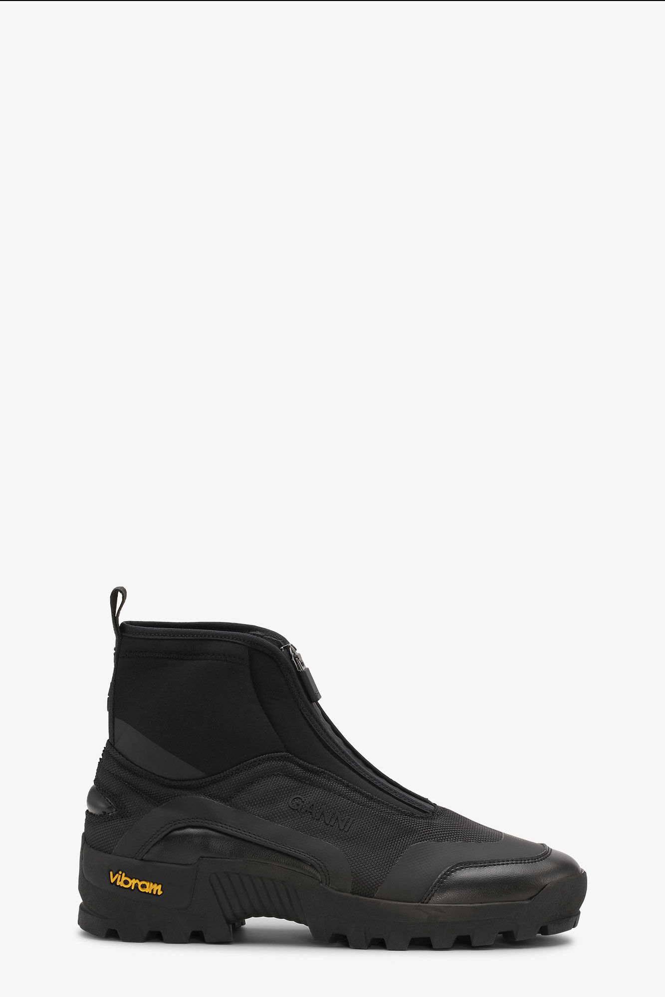 Schwarze High-Top-Performance-Sneaker mit Reißverschluss, Polyurethane, in colour Black - 1 - GANNI