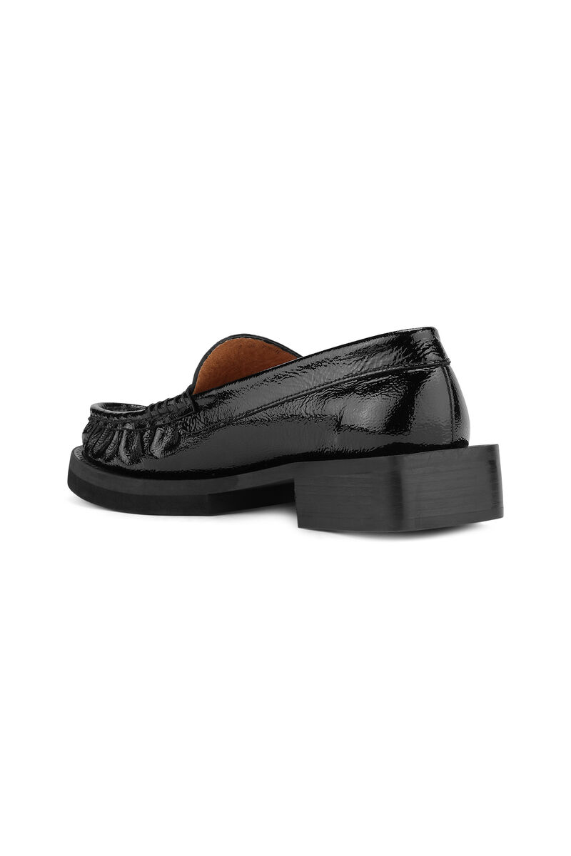 Embellished Loafers, Calf Leather, in colour Black - 2 - GANNI