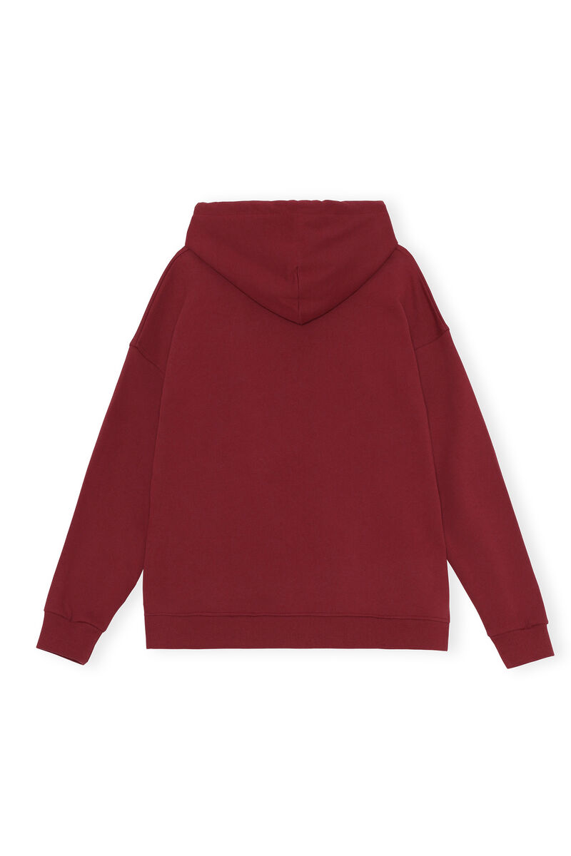 Oversized Hooded Sweatshirt, Organic Cotton, in colour Merlot - 2 - GANNI