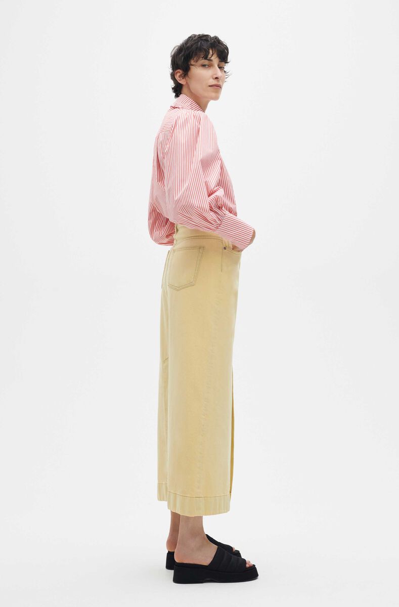 Gestreiftes Oversize-Hemd, Cotton, in colour Thin Stripe Orangedotcom - 3 - GANNI
