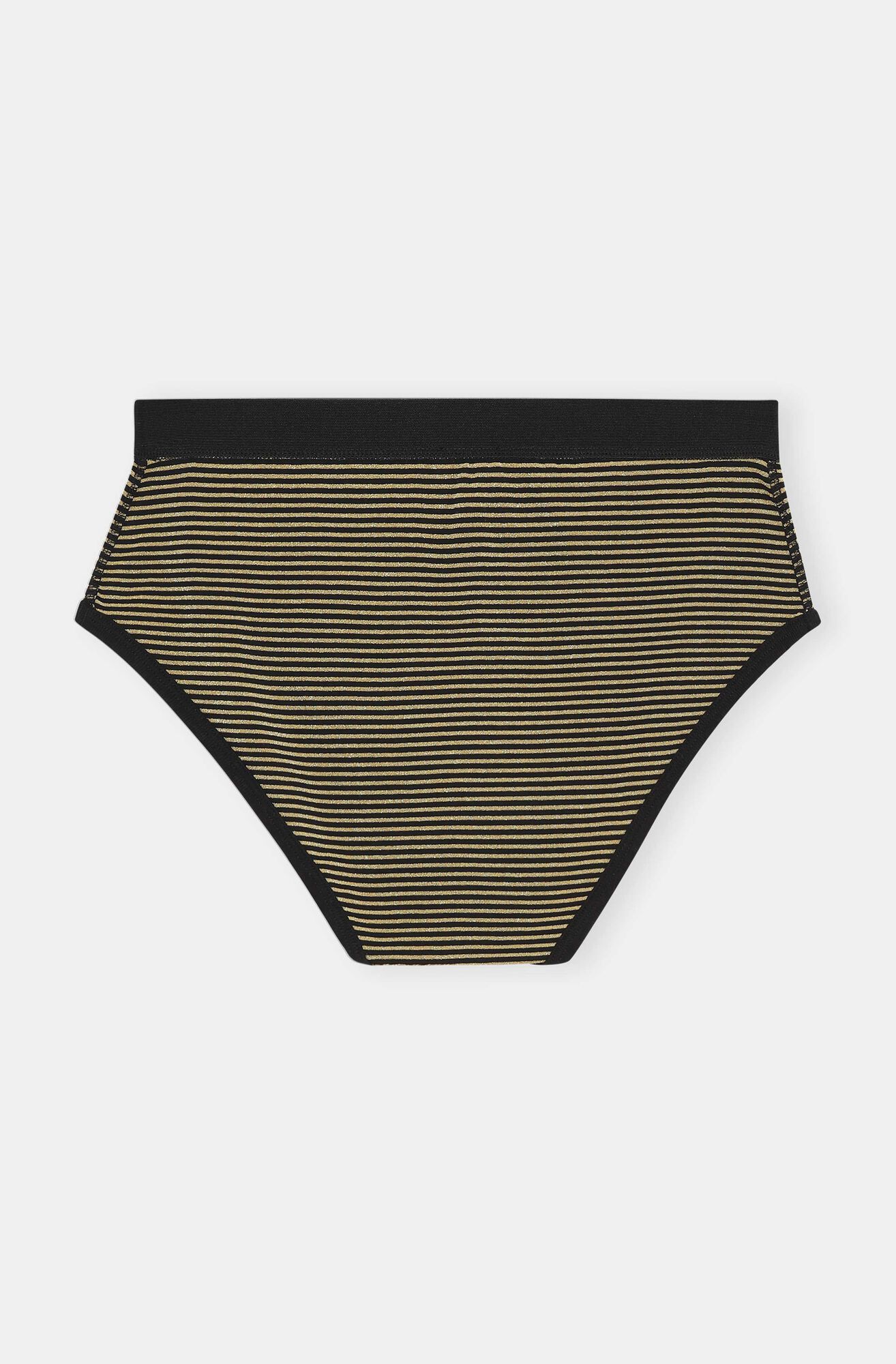 Cotton Underwear Briefs, Organic Cotton, in colour Black Stripes - 2 - GANNI
