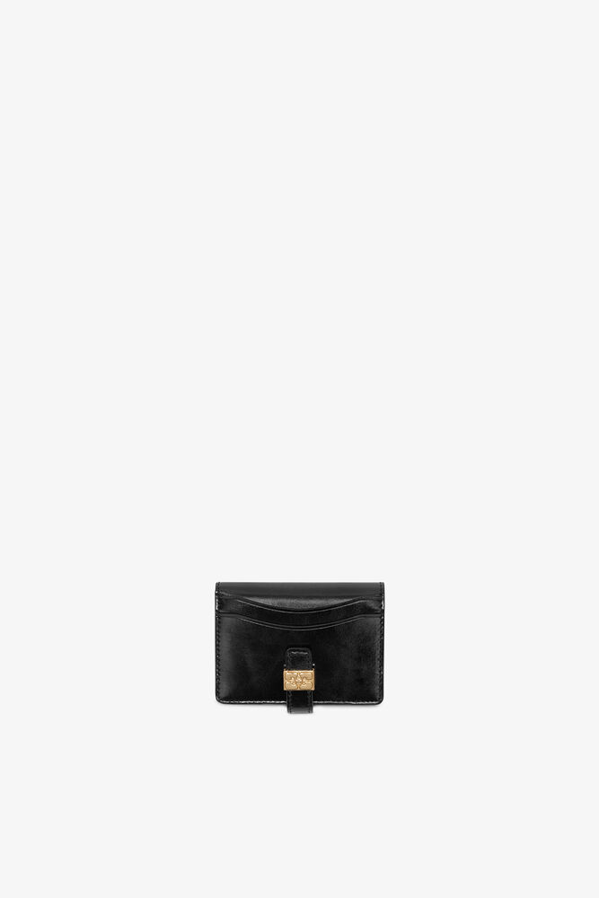 Sue Slim Card Holder in Black, Black