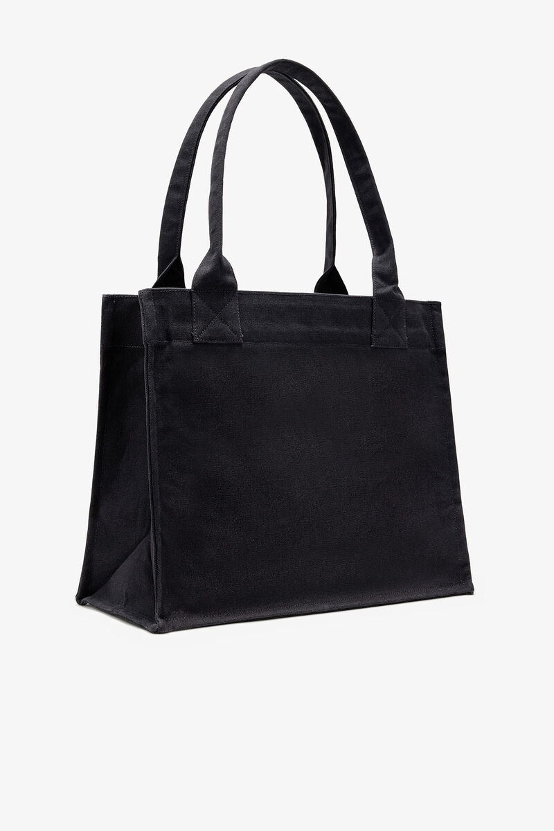 Pony Printed Large Tote, Recycled Cotton, in colour Phantom - 2 - GANNI