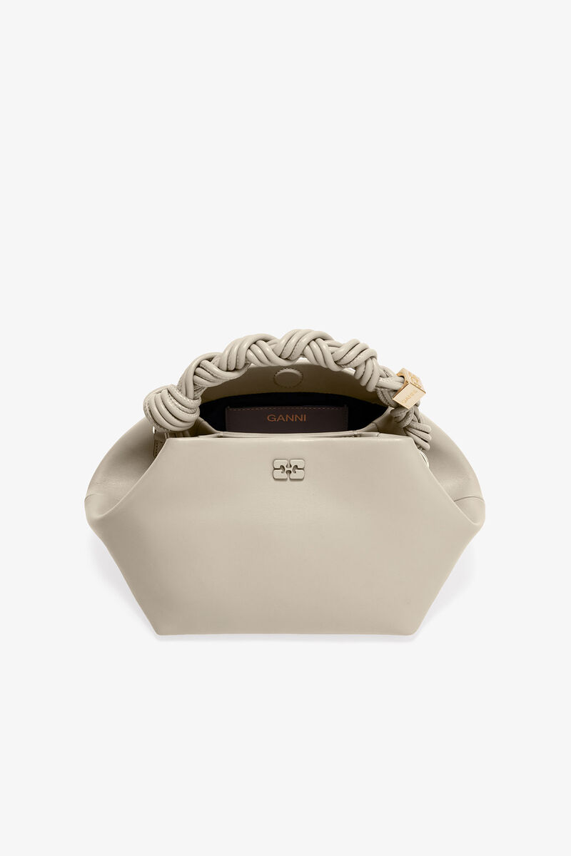 Light Grey Small GANNI Bou Bag, Polyester, in colour Oyster Gray - 3 - GANNI