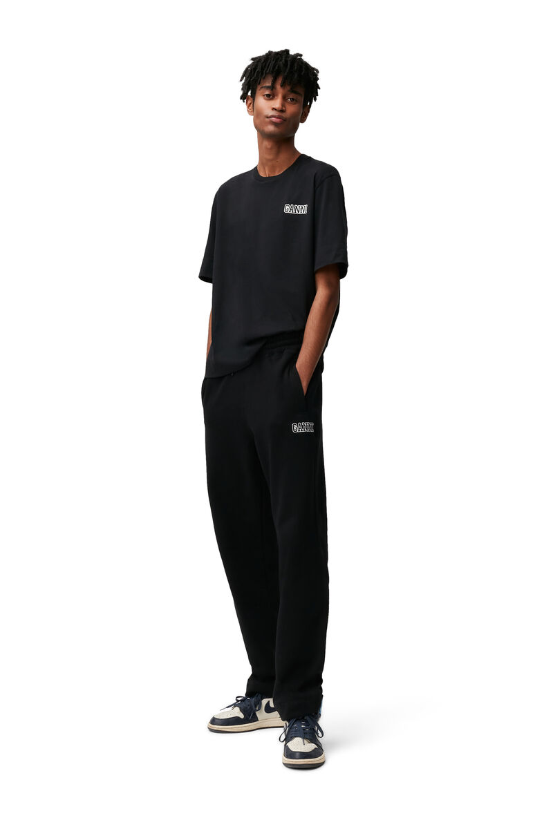Avslappnad t-shirt med logga, Cotton, in colour Black - 4 - GANNI