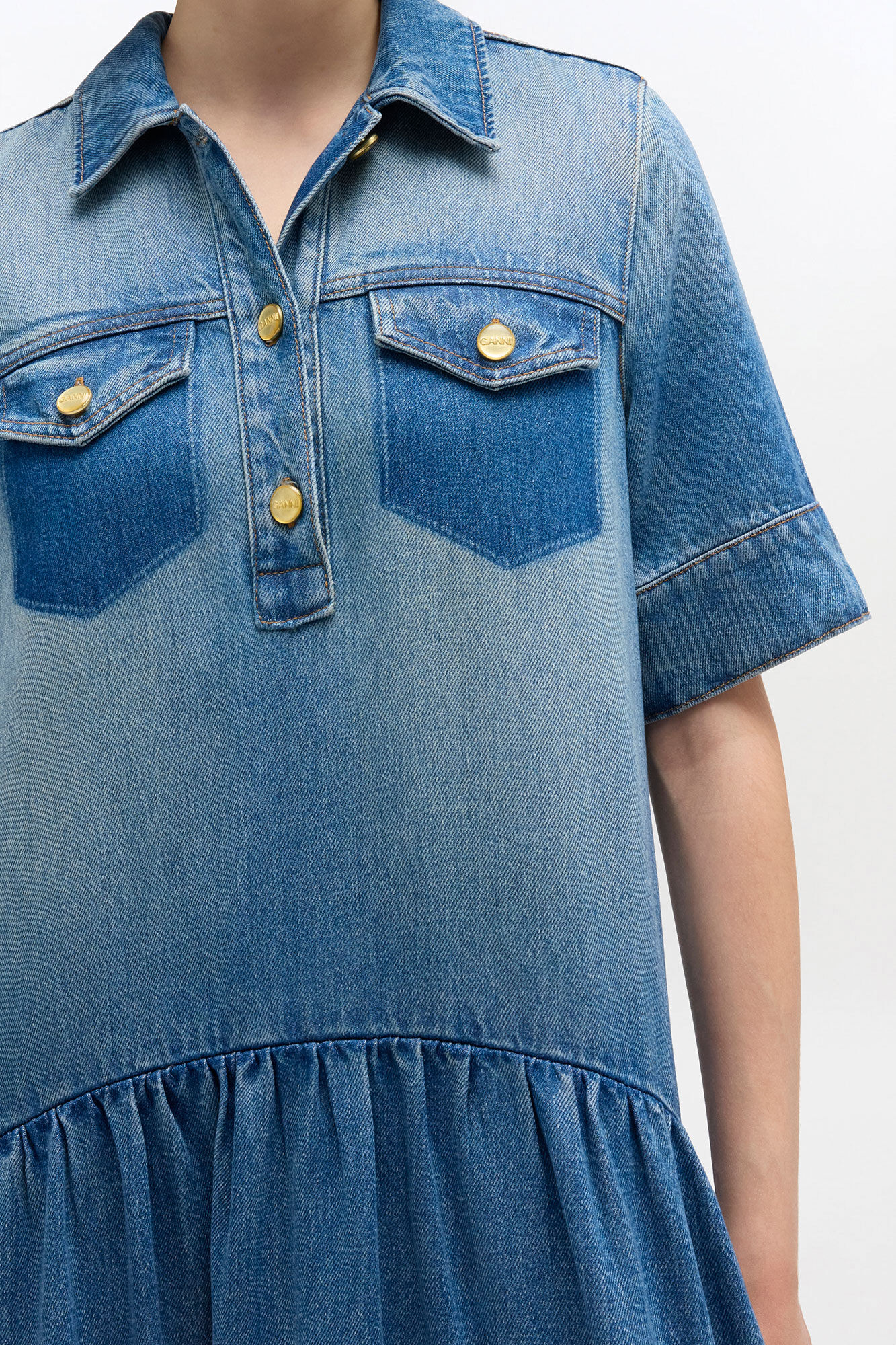Light Washed Denim Dress | GANNI US