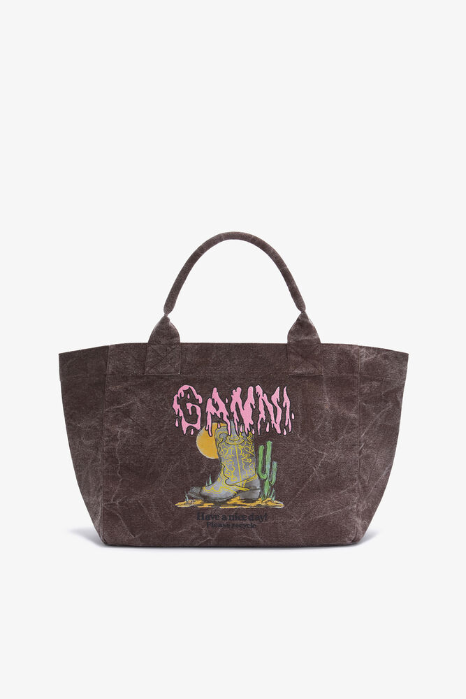 Brown Medium Western Boot Tote, Chicory Coffee