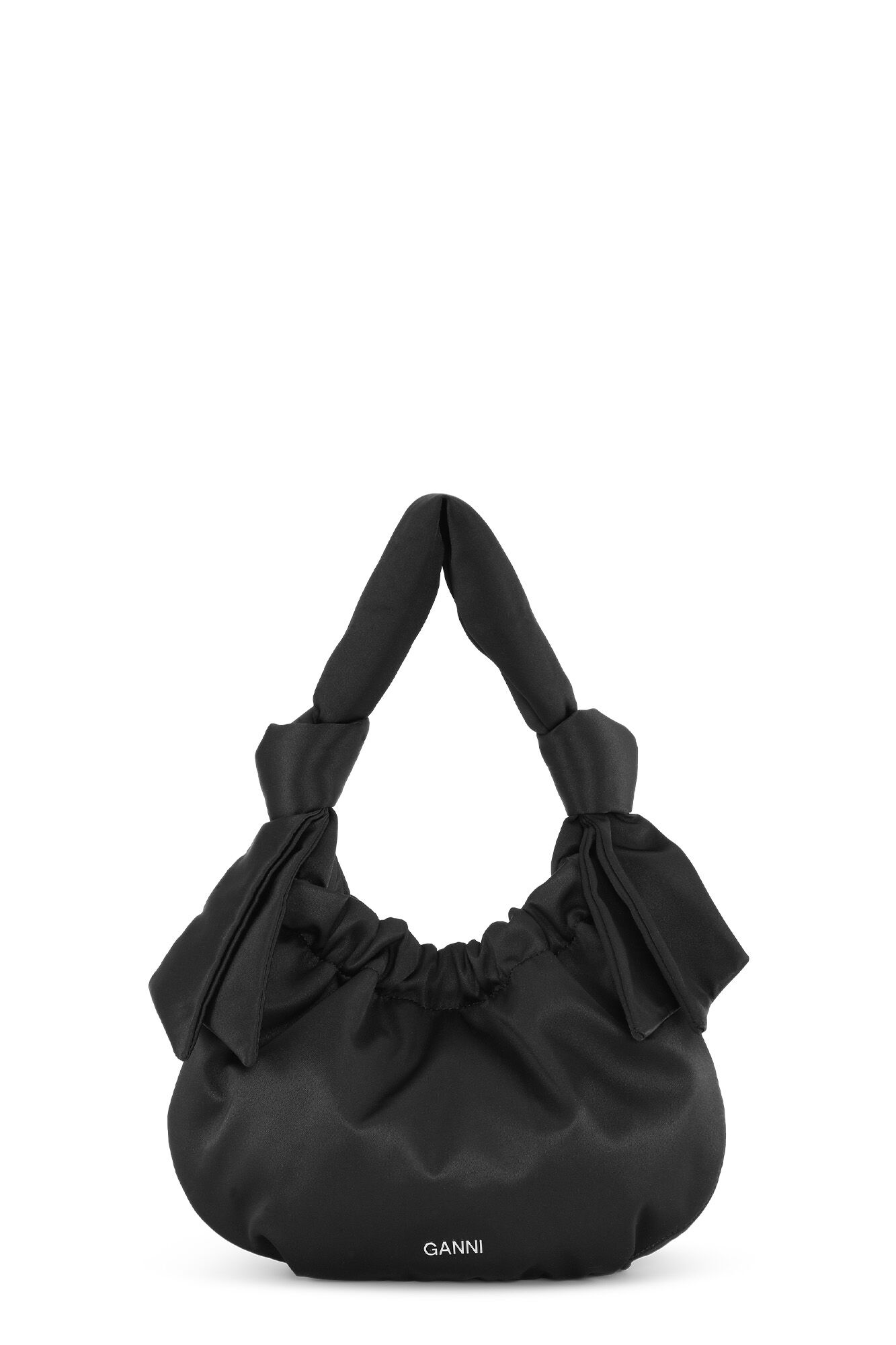 Womens Bags Hobo bags and purses Ganni Leather Hobo Shoulder Bag in Black 