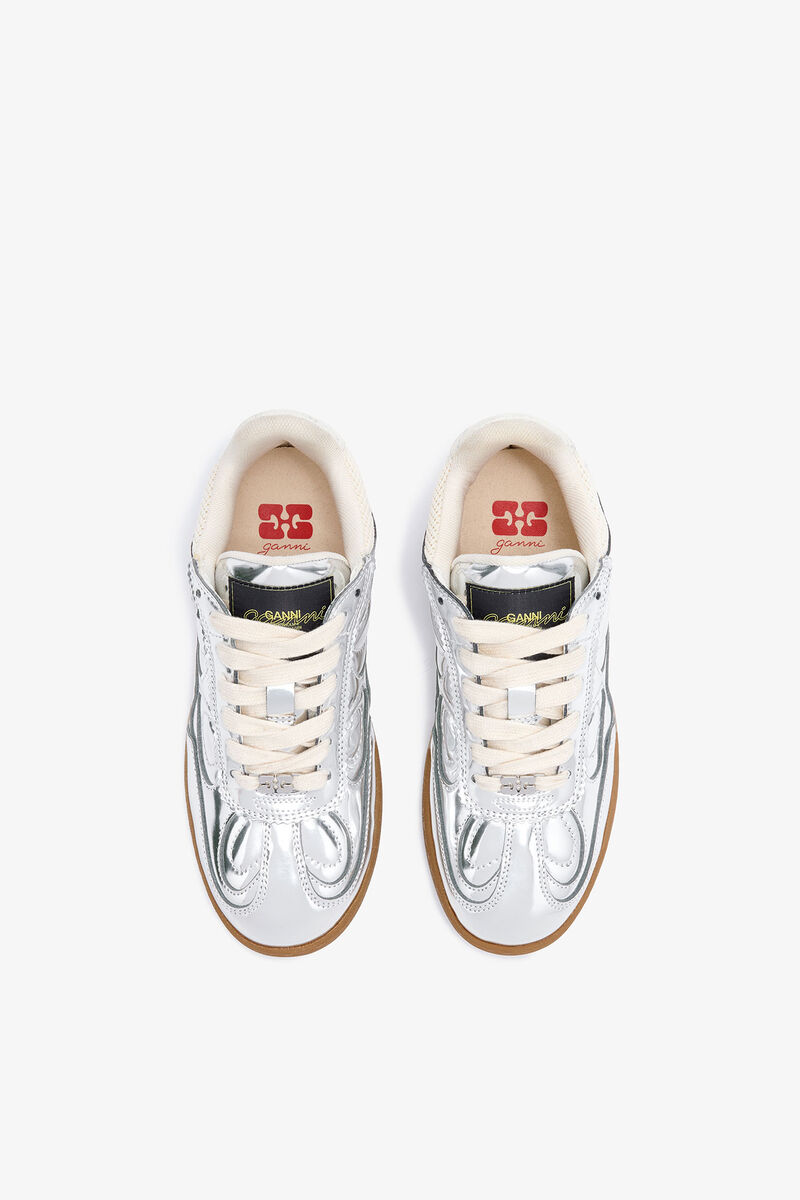 08 Specchio sneakers, Polyester, in colour Silver - 3 - GANNI