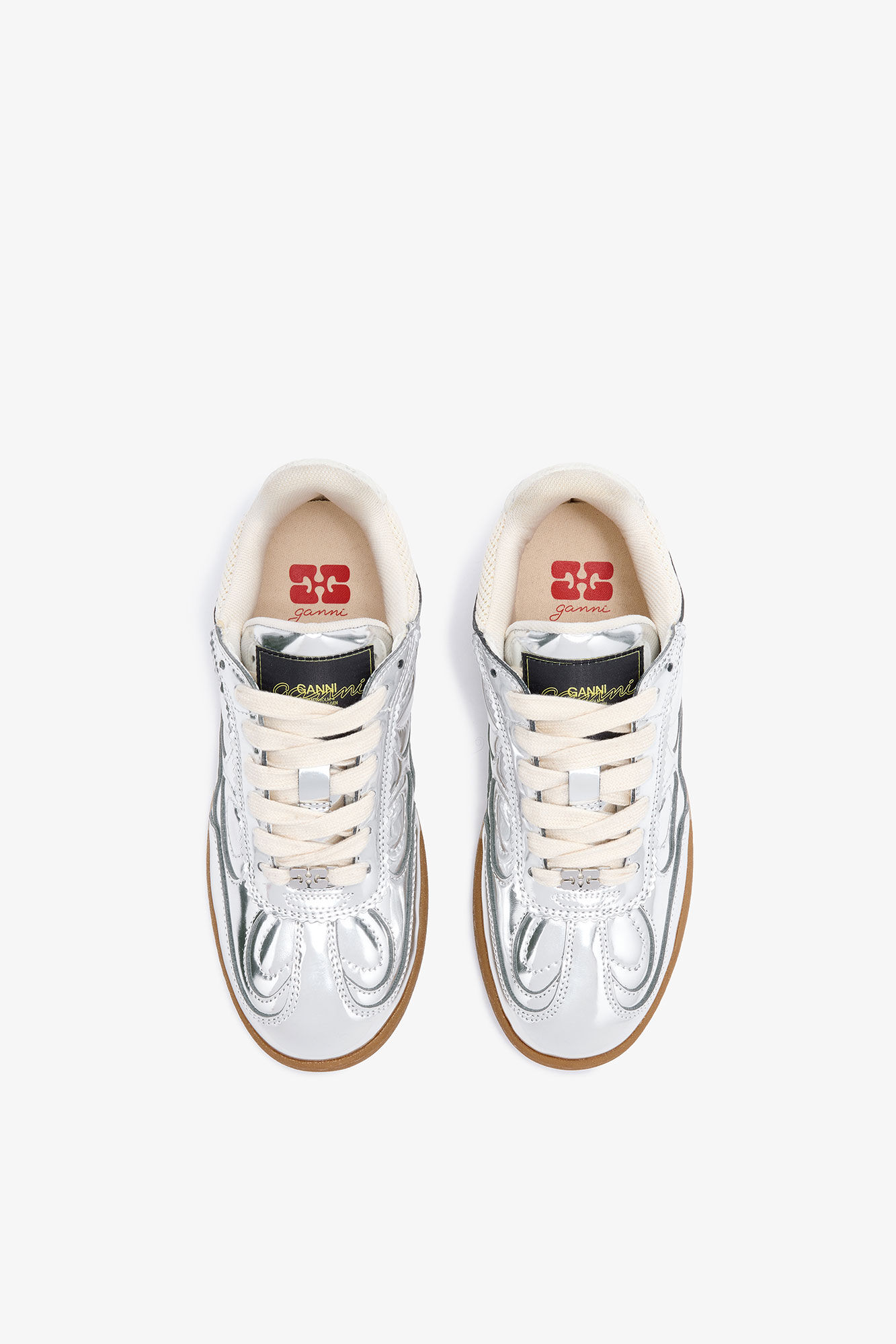 08 Specchio sneakers, Polyester, in colour Silver - 3 - GANNI