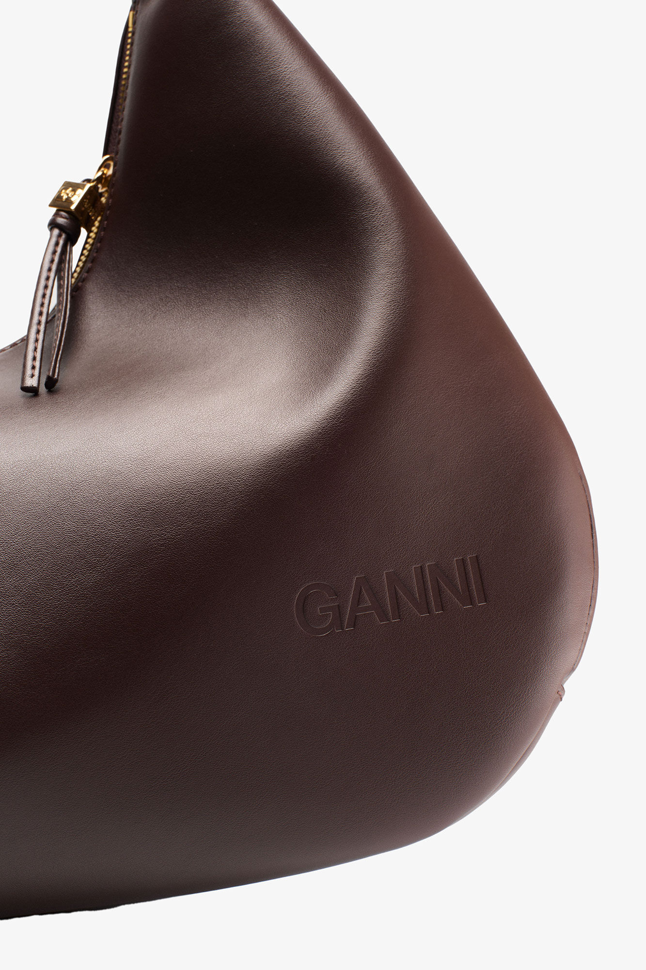 Brown Medium Hobo Bag, Polyester, in colour Chocolate Fondant - 7 - GANNI