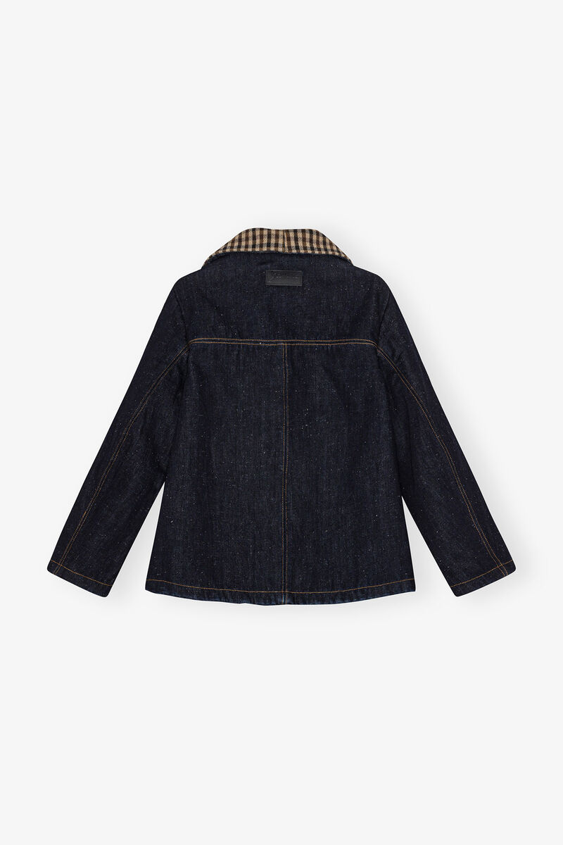 Neppy Denim Jacket, Cotton, in colour Dark Blue Stone - 2 - GANNI