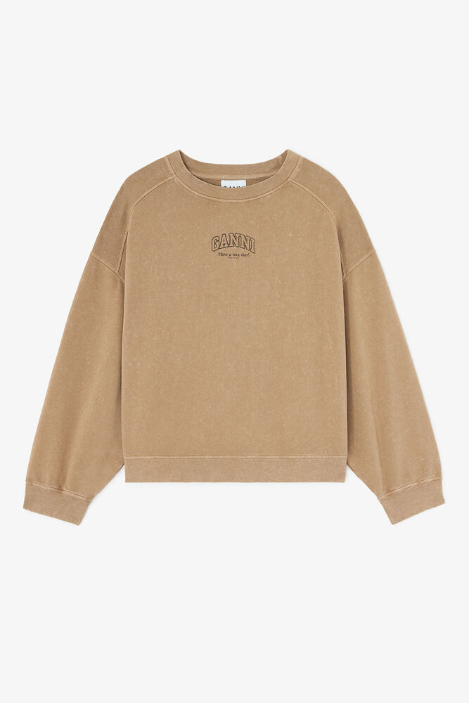 Essentials Crewneck with Washed Effect, Coca Mocha