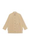 Cotton Poplin Cotton Poplin Raglan Sleeve Oversize Shirt, Cotton, in colour Irish Cream - 1 - GANNI