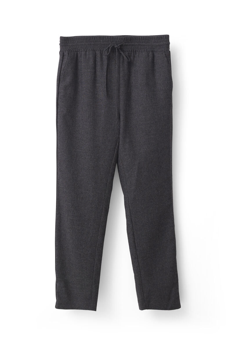 Prescott Wool Pants, in colour Smoked Pearl Melange - 1 - GANNI