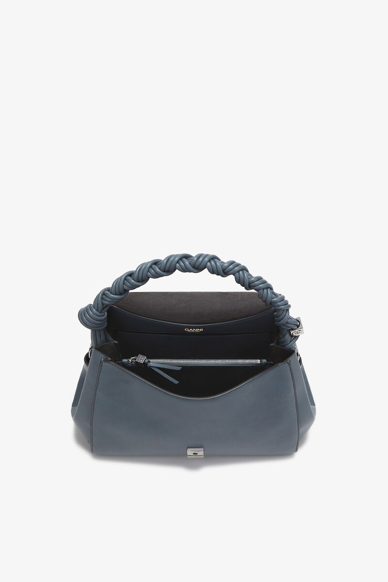 Very Bou Bag Grained in Grey, Polyurethane, in colour Quiet Shade - 3 - GANNI