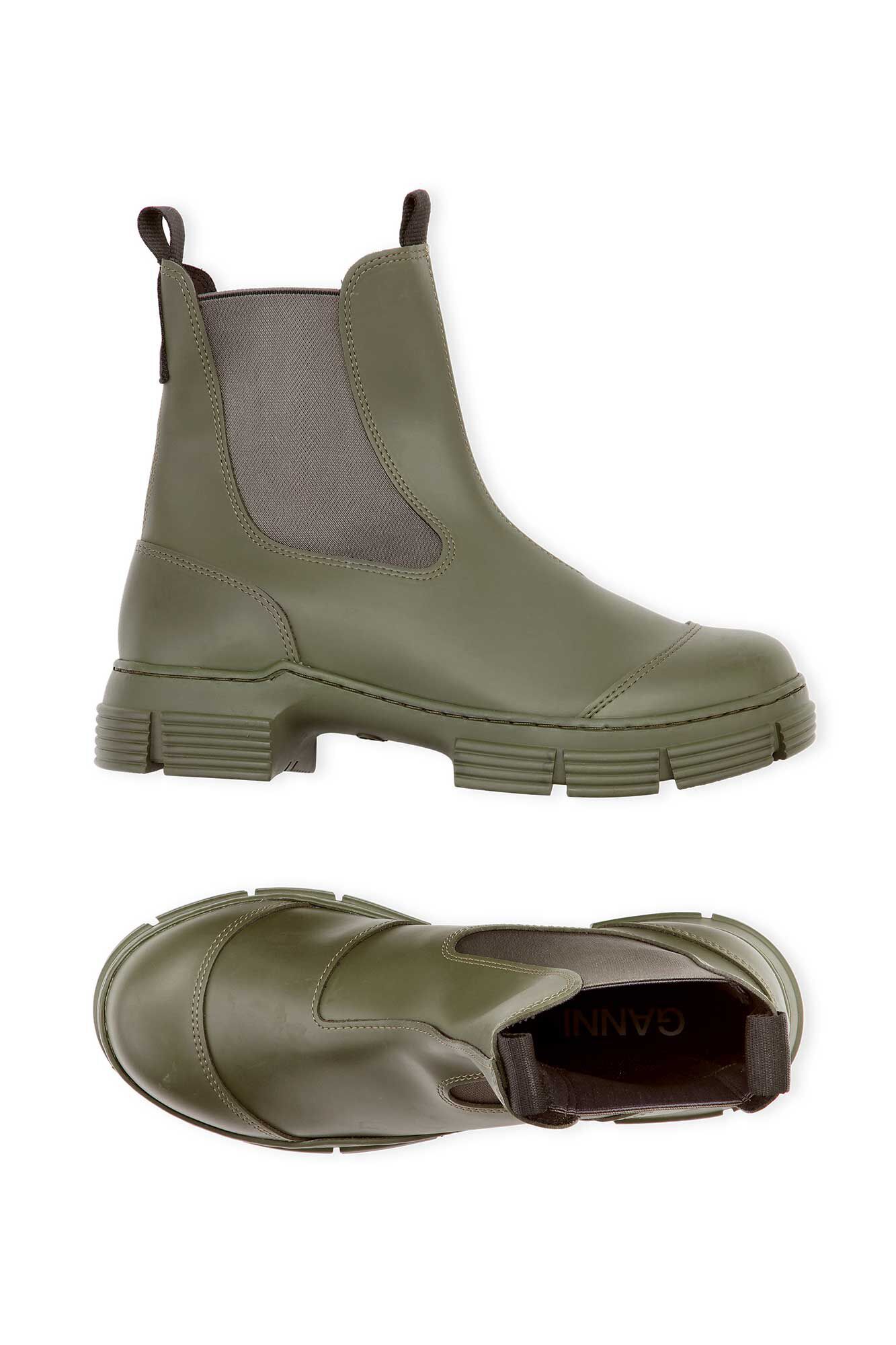 Rubber City Boots, Rubber, in colour Kalamata - 2 - GANNI