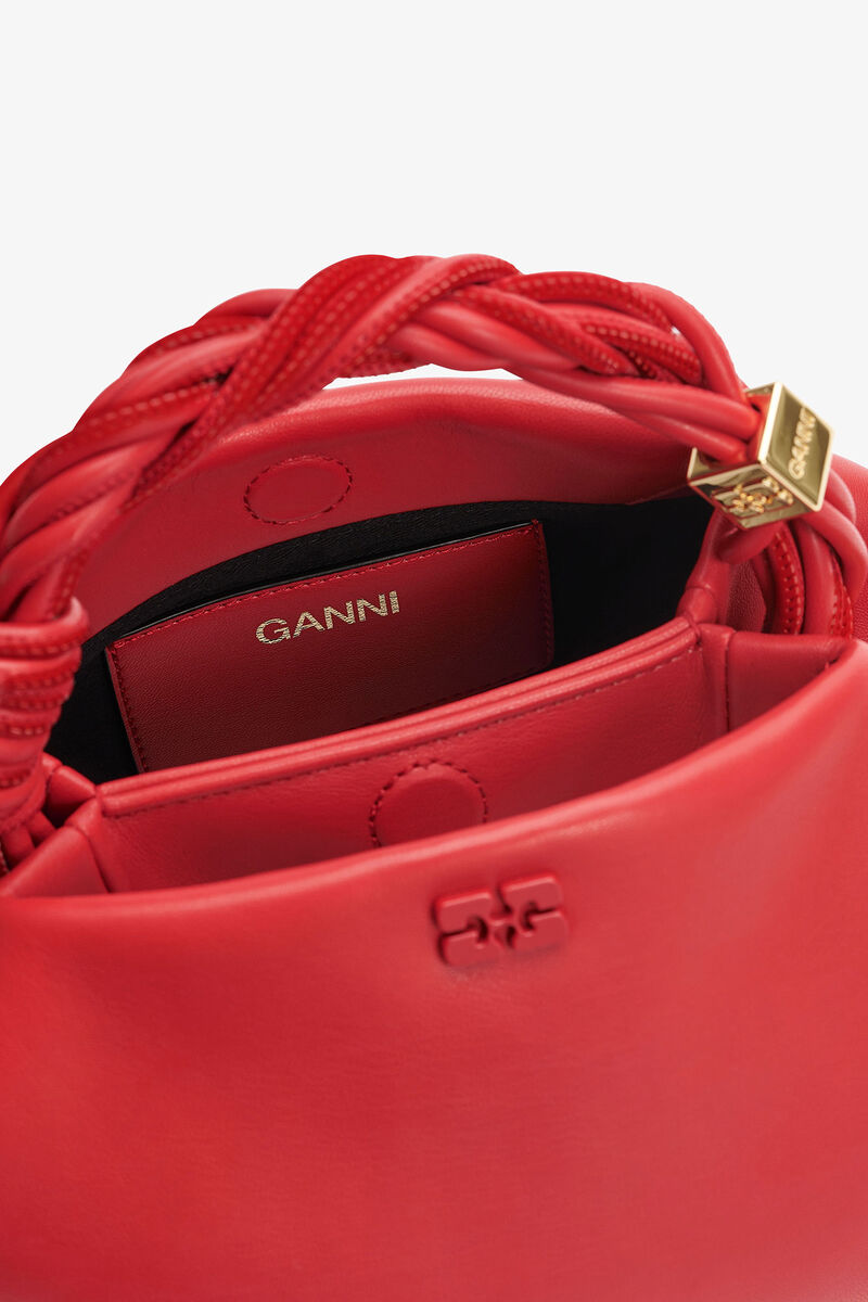 Red Small GANNI Bou Bag, Polyester, in colour Fiery Red - 3 - GANNI