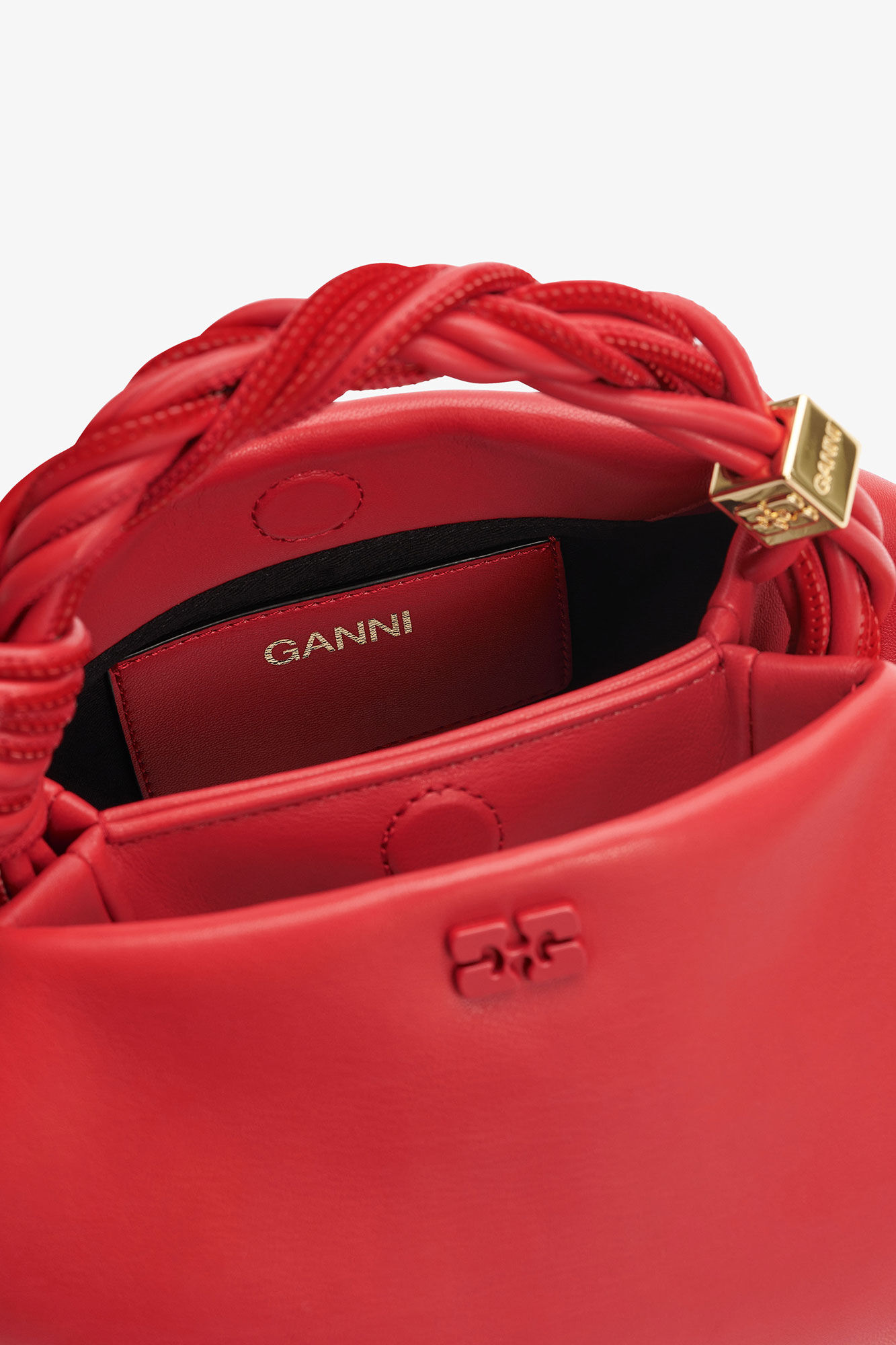 Red Small GANNI Bou Bag, Polyester, in colour Fiery Red - 3 - GANNI