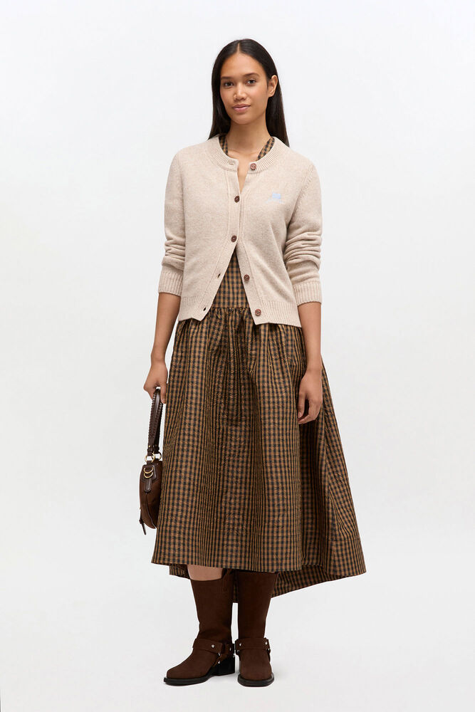 Beige Wool Mix Cardigan, Sand