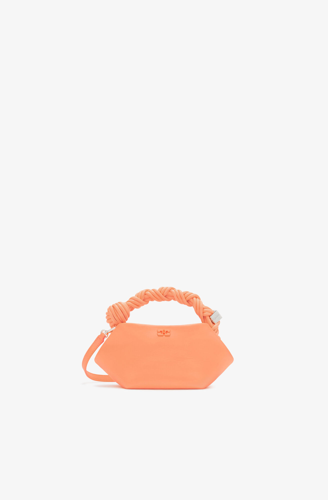 Mini Bou Bag in Orange, Recycled Leather, in colour Cantaloupe - 1 - GANNI