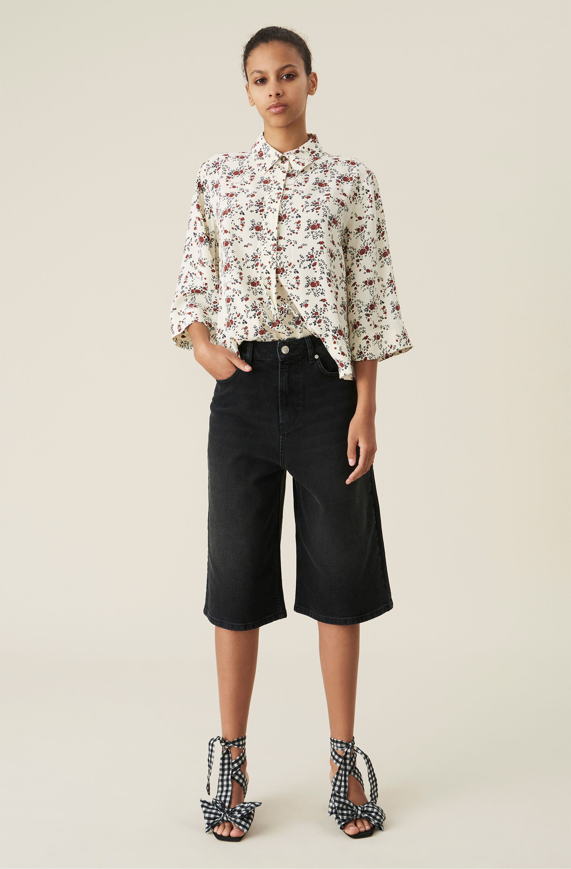 Ganni denim shorts clearance