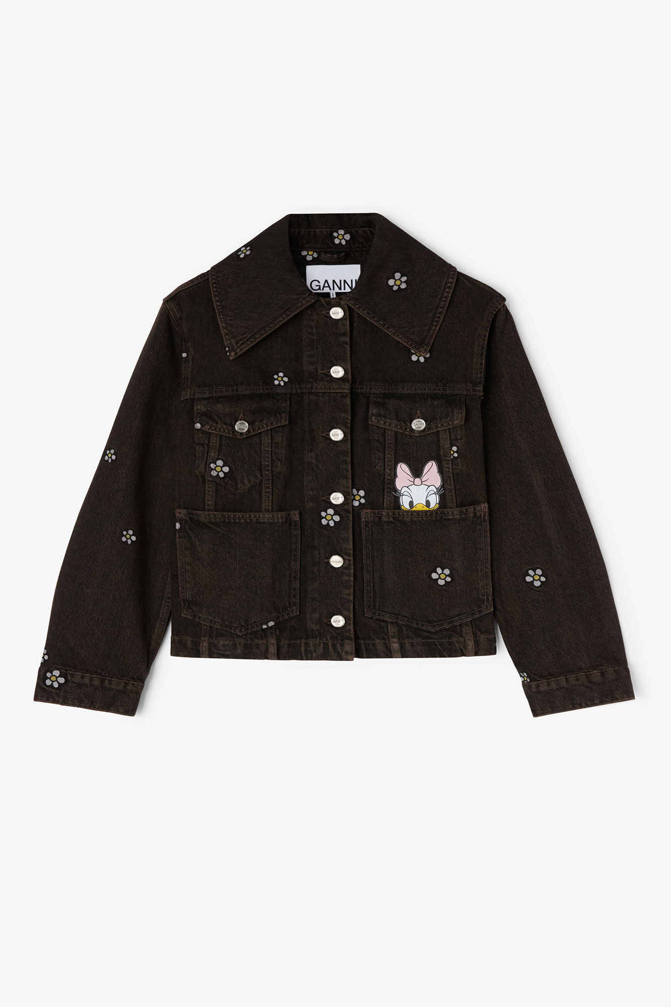 Daisy Duck Jeansjacke, Organic Cotton, in colour Chicory Coffee - 1 - GANNI