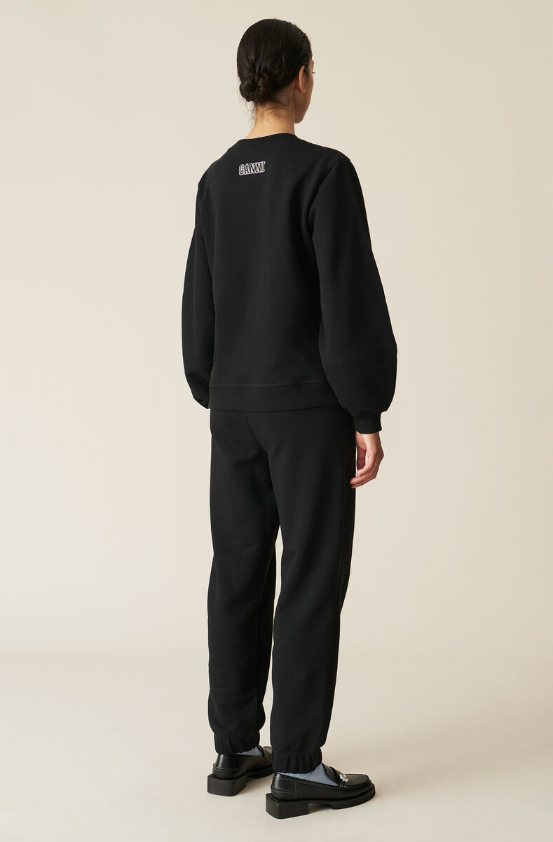 Software Isoli Puff Sleeve Sweatshirt, Cotton, in colour Black - 4 - GANNI