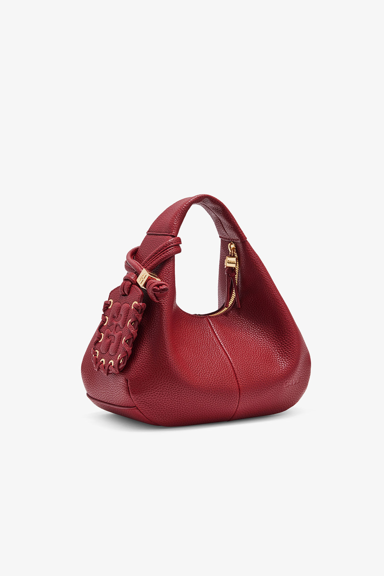 Grained Mini Bou Bag, in colour Red Dahlia - 2 - GANNI