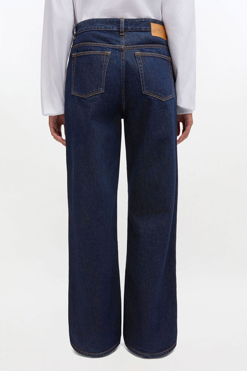 Izey Jeans in Dark Rinse Denim, Organic Cotton, in colour Rinse - 3 - GANNI