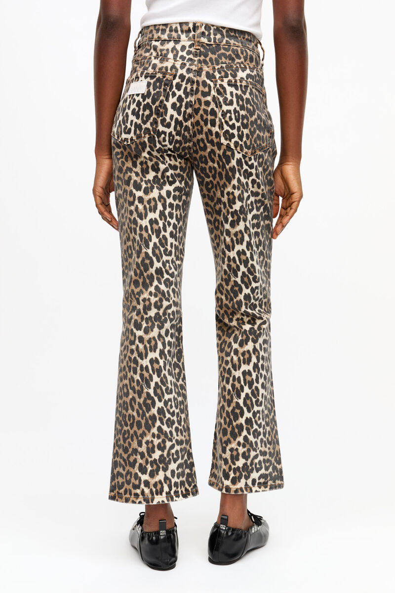 Leopard Betzy Jeans, Organic Cotton, in colour Leopard - 3 - GANNI