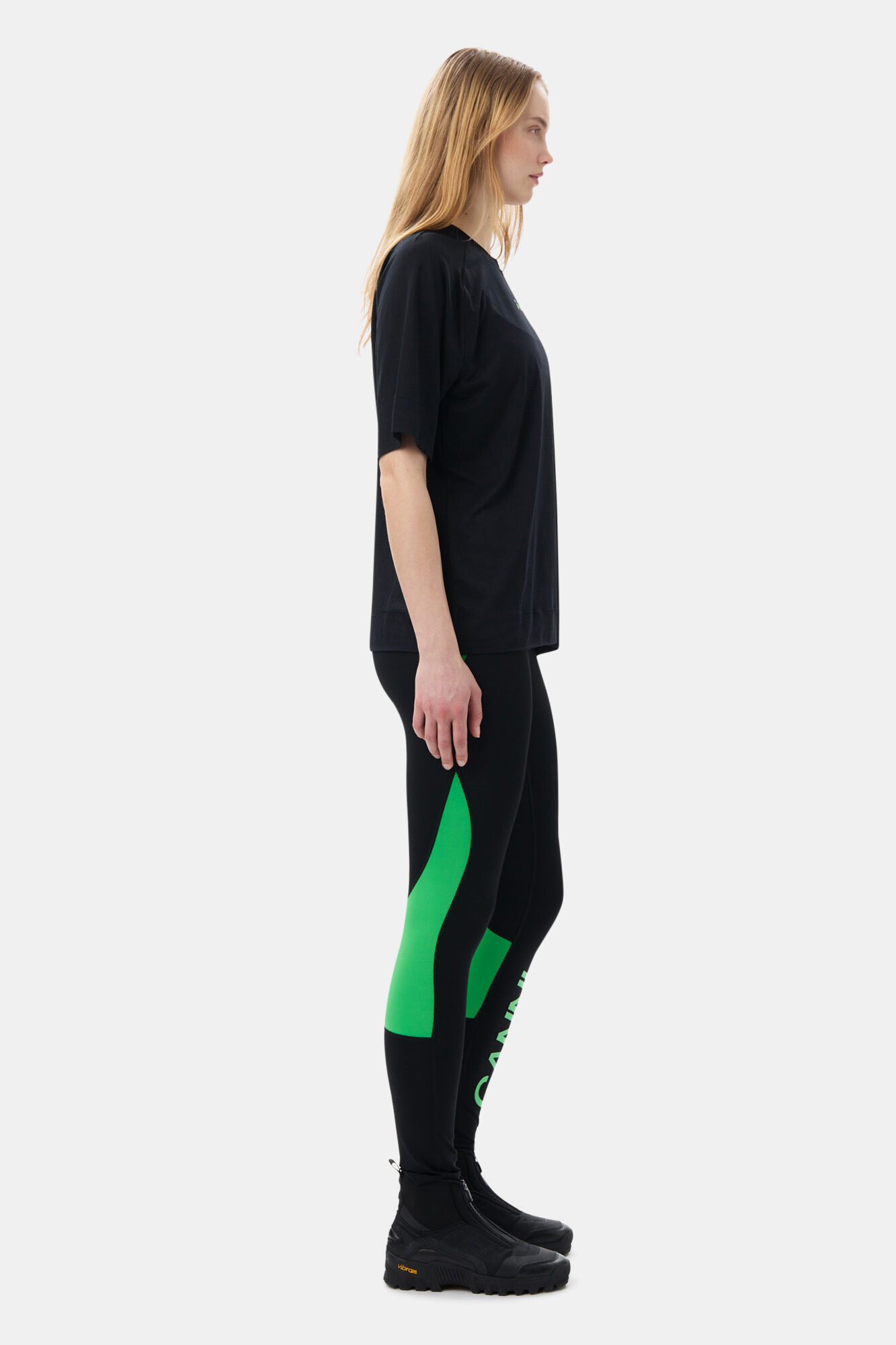 Active Mesh T-shirt, Elastane, in colour Black - 3 - GANNI