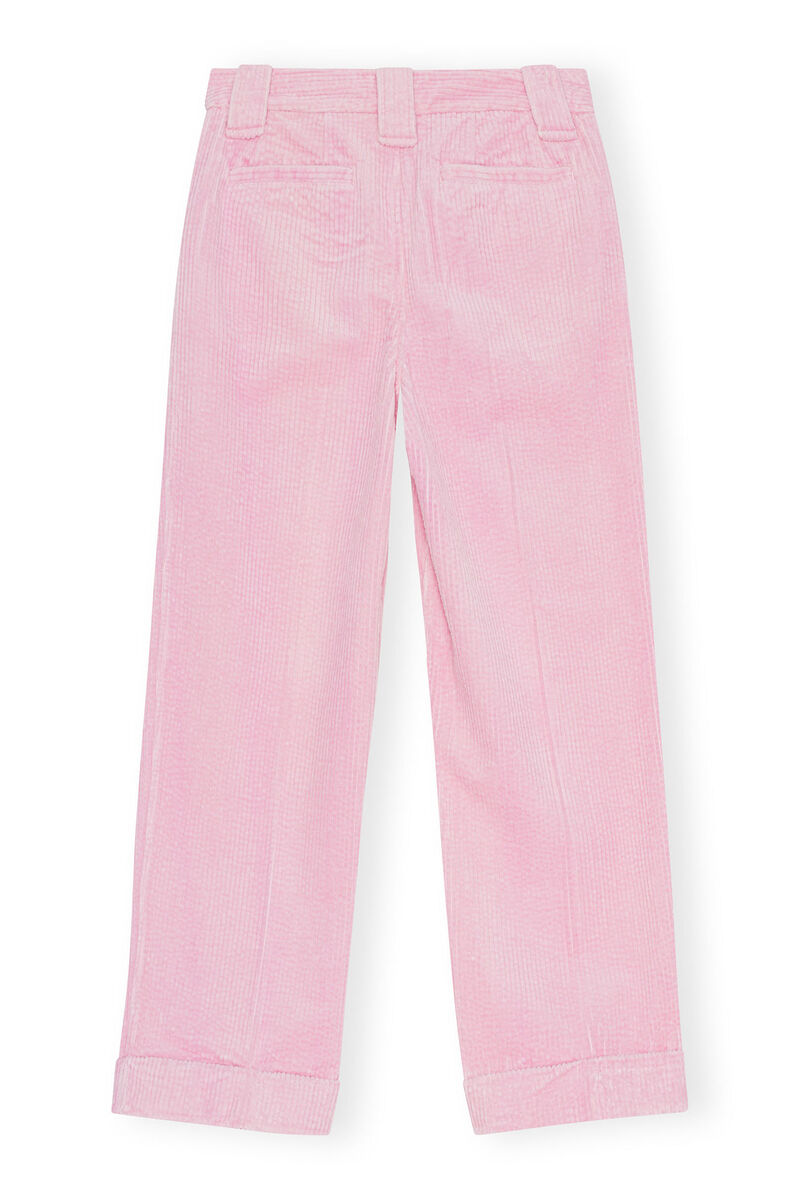 Corduroy Pants, Cotton, in colour Lilac Sachet - 2 - GANNI