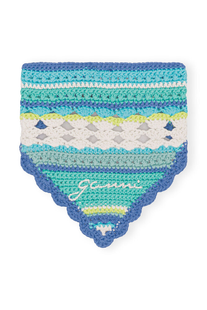 Cotton Crochet Bandana, Blue Curacao