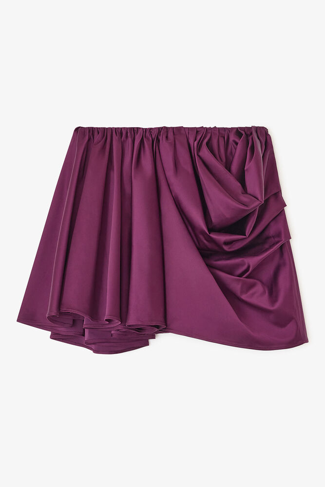 Mauve Draped Skirt, Mauve Wine