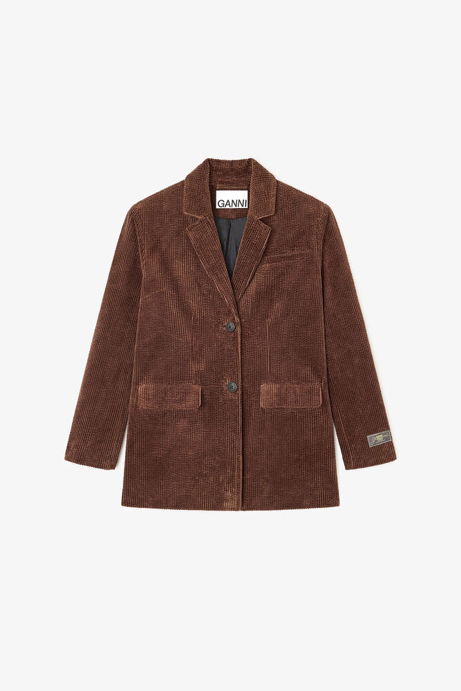 Brown Corduroy Blazer, Chicory Coffee