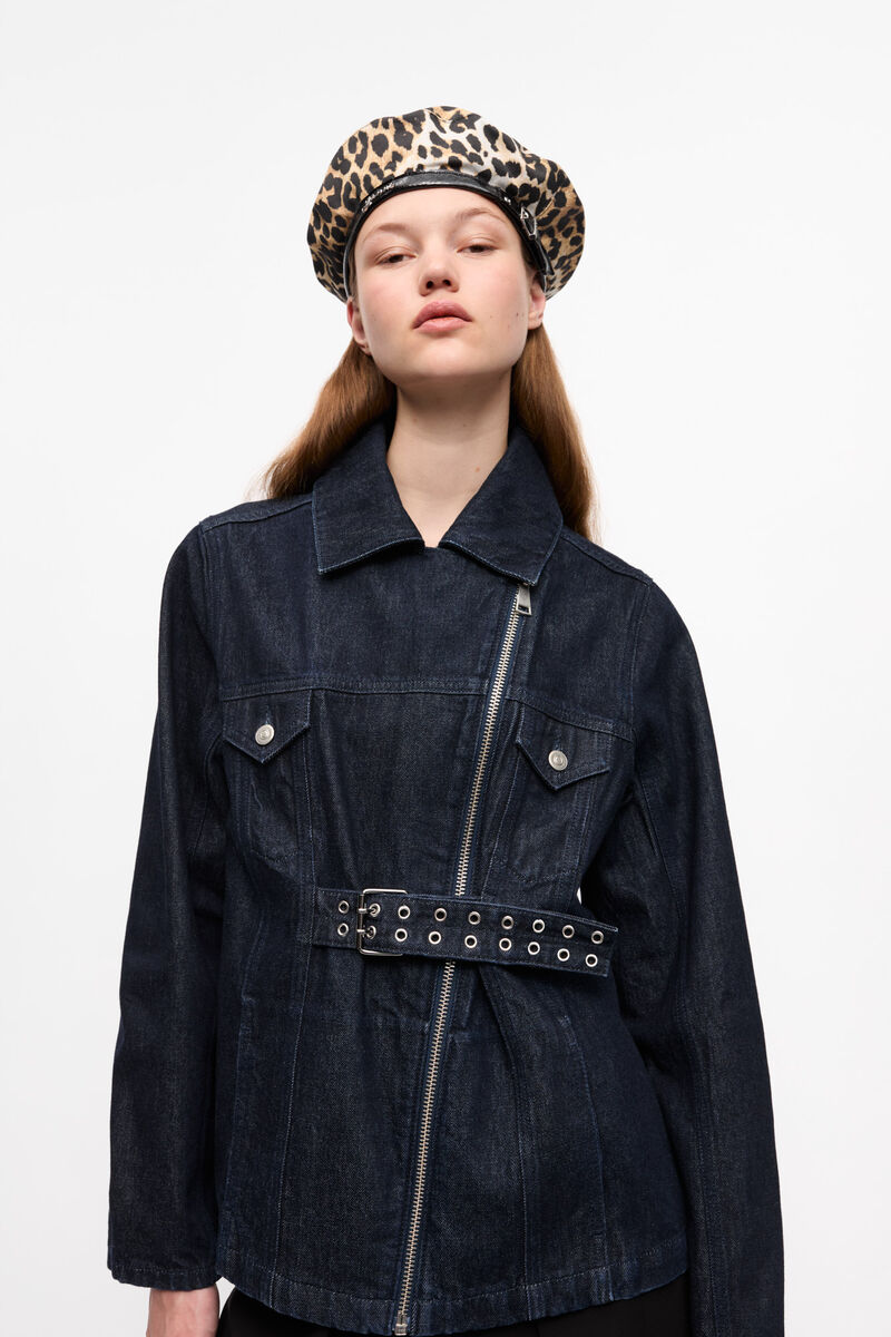 Rinse Denim Jacket, Cotton, in colour Rinse - 1 - GANNI