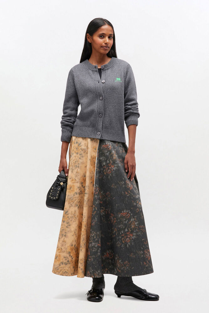 Grey Wool Mix Cardigan, Charcoal Grey