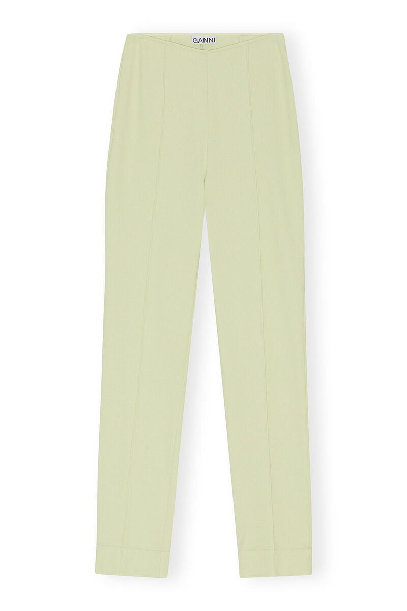 Stretch Suiting Tight Pants, Elastane, in colour Lily Green - 1 - GANNI
