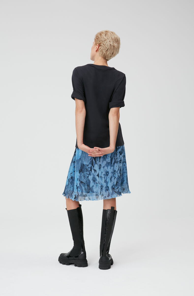 Smiley Tee, Cotton, in colour Phantom - 2 - GANNI