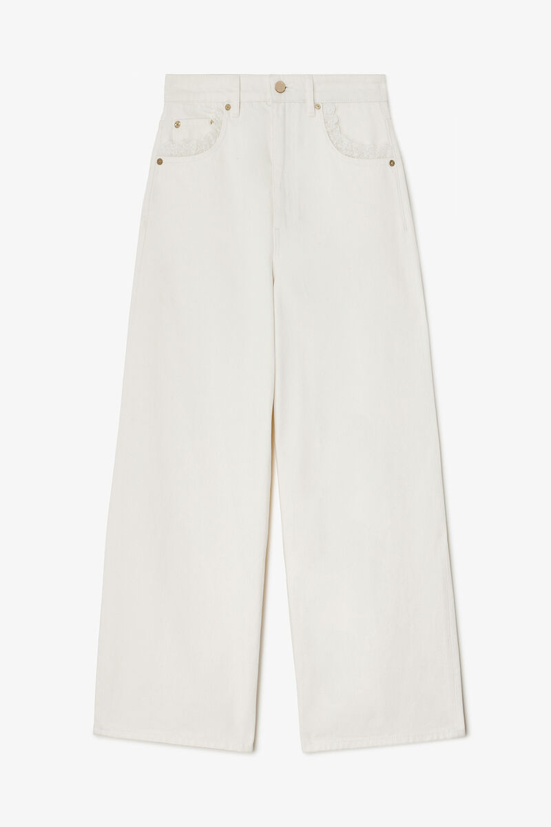 Gerade geschnittene Lari-Jeans aus wei&szlig;em Denim, Organic Cotton, in colour Bright White - 1 - GANNI