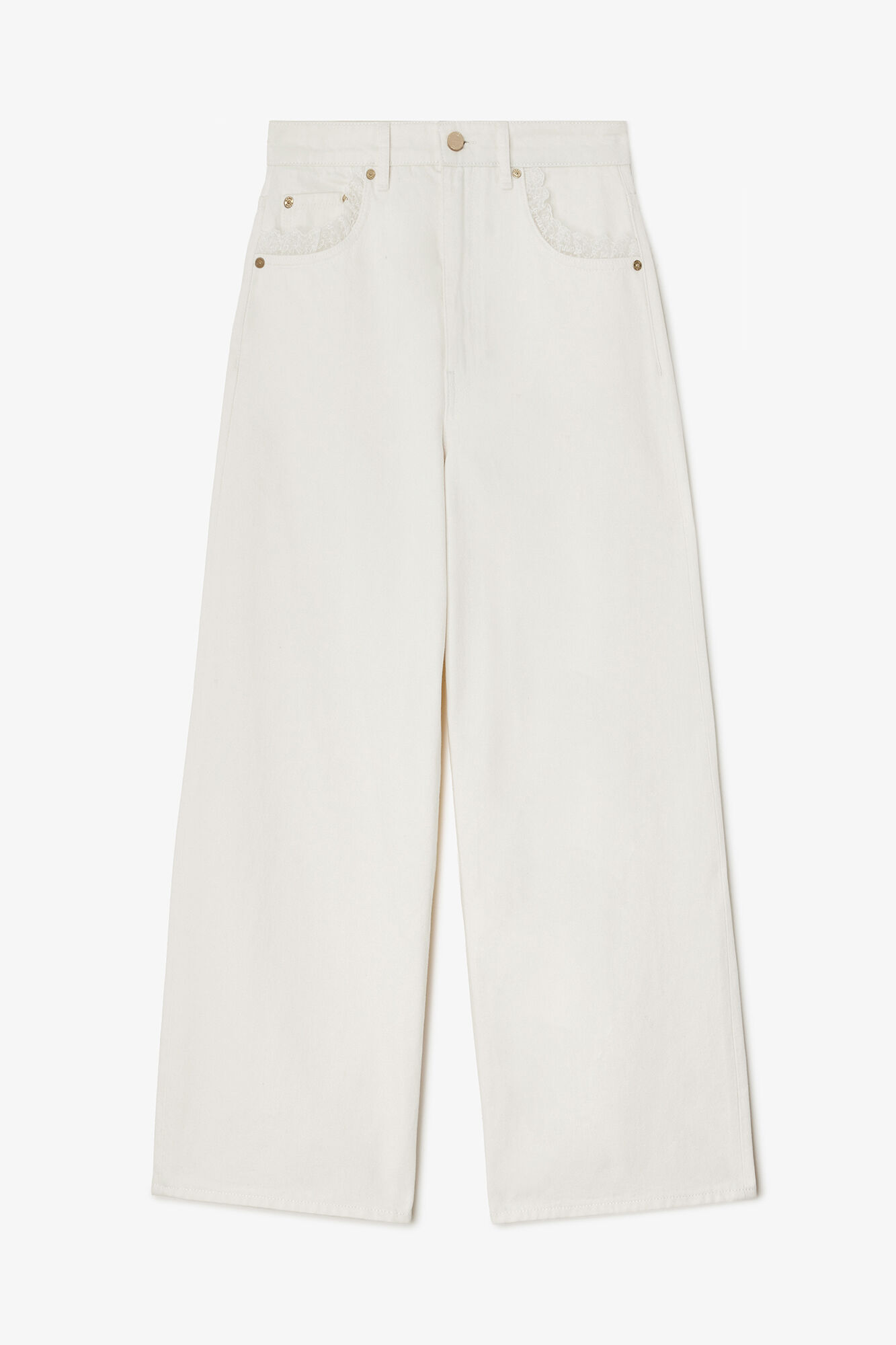 Gerade geschnittene Lari-Jeans aus wei&szlig;em Denim, Organic Cotton, in colour Bright White - 1 - GANNI