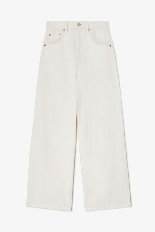 Lari Straight Jeans in White Denim, Bright White