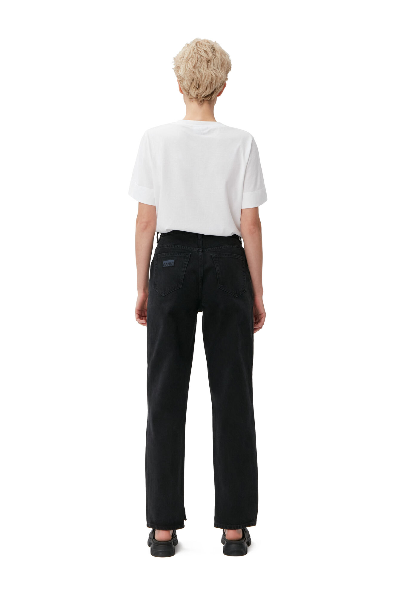 Rigid Denim Rigid Denim Figni, Cotton, in colour Washed Black/Black - 2 - GANNI