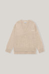 Software Wool Mix Knit V-Neck Pullover, Polyamide, in colour Brazilian Sand - 1 - GANNI
