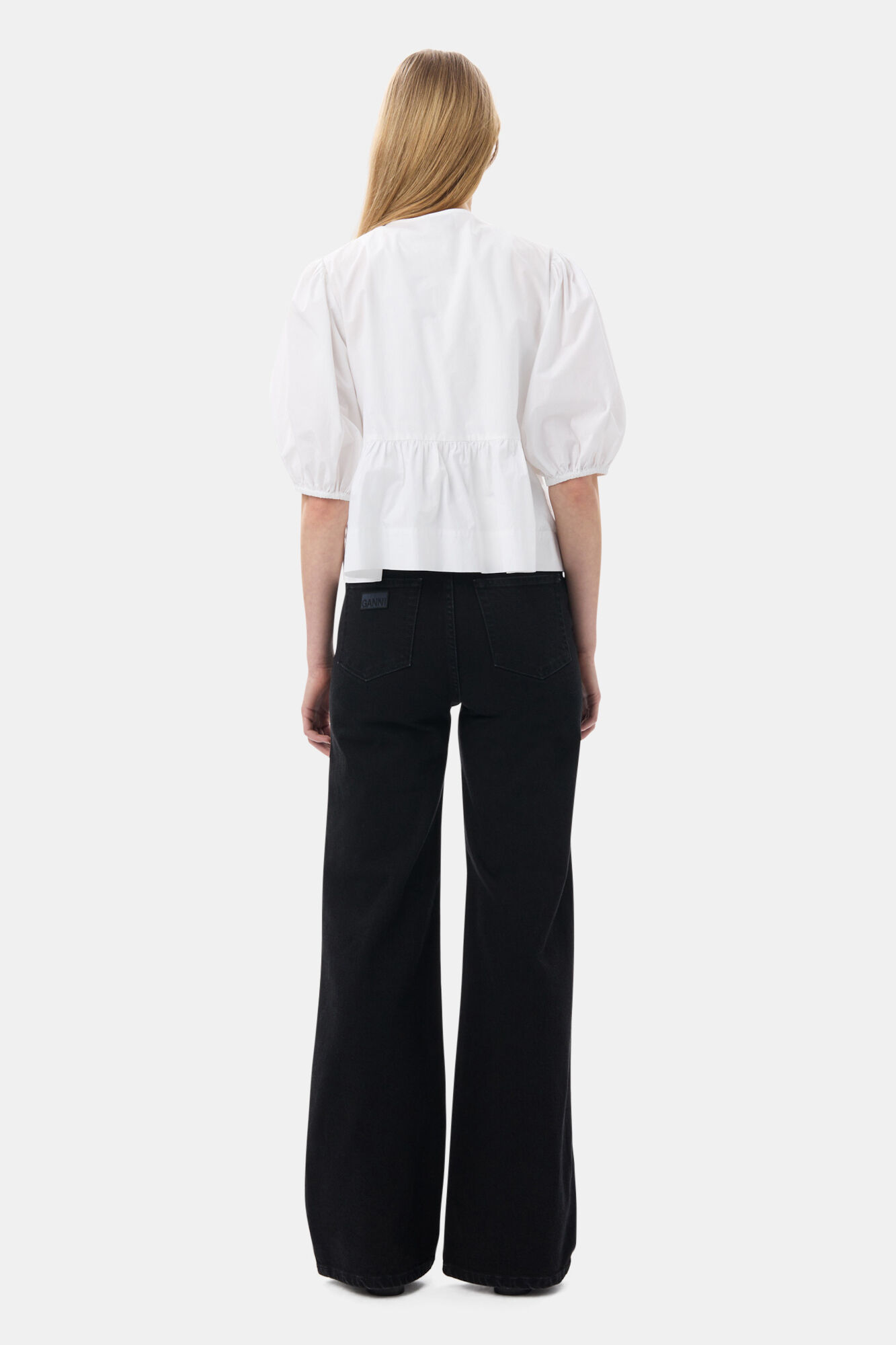 Vasket, svart Andi-jeans, Cotton, in colour Washed Black/Black - 4 - GANNI