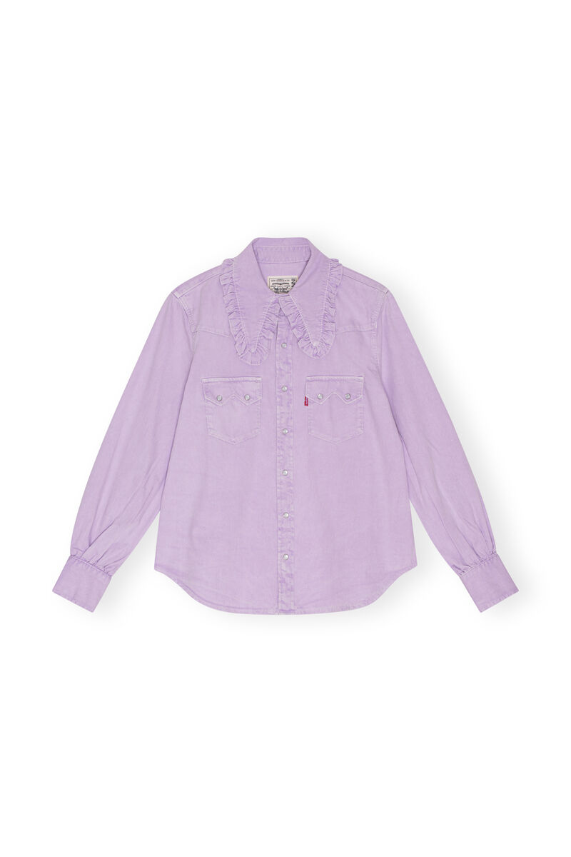 Chemise Western, in colour Natural Lilac - 1 - GANNI